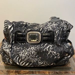 Sienna Ricchi satin animal print reptile contrast shoulder bag